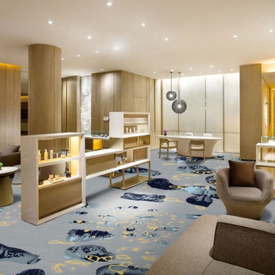 Rechteck Axminster Teppich Luxus Hotel Fußboden Druck kundenspezifisches Design Hotelzimmer Teppich für 5 Sterne